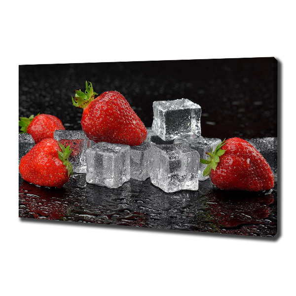 Foto en lienzo con acabado profesional horizontal Fresas con hielo