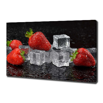 Foto en lienzo con acabado profesional horizontal Fresas con hielo