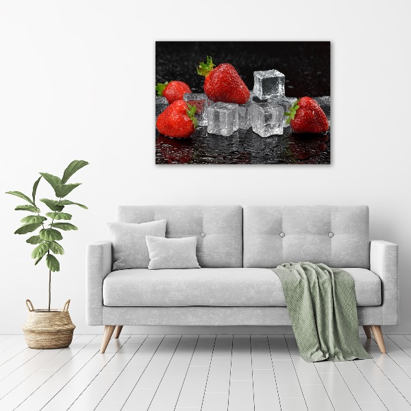 Foto en lienzo con acabado profesional horizontal Fresas con hielo