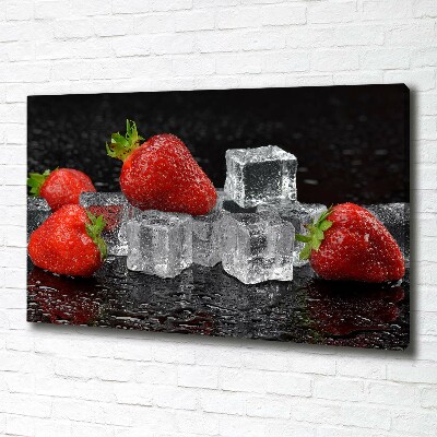 Foto en lienzo con acabado profesional horizontal Fresas con hielo