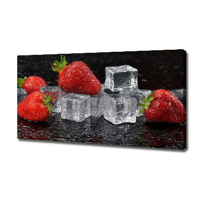 Foto en lienzo con acabado profesional horizontal Fresas con hielo