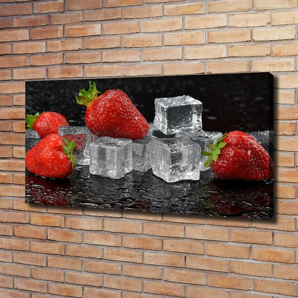 Foto en lienzo con acabado profesional horizontal Fresas con hielo
