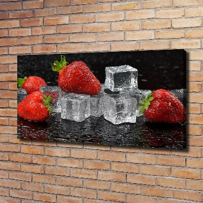 Foto en lienzo con acabado profesional horizontal Fresas con hielo
