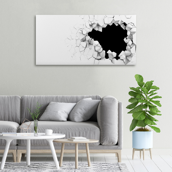 Cuadro canvas moderno de gran formato horizontal Agujero en la pared
