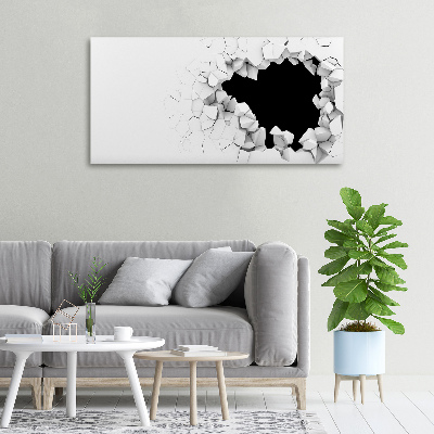 Cuadro canvas moderno de gran formato horizontal Agujero en la pared