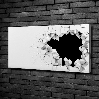 Cuadro canvas moderno de gran formato horizontal Agujero en la pared