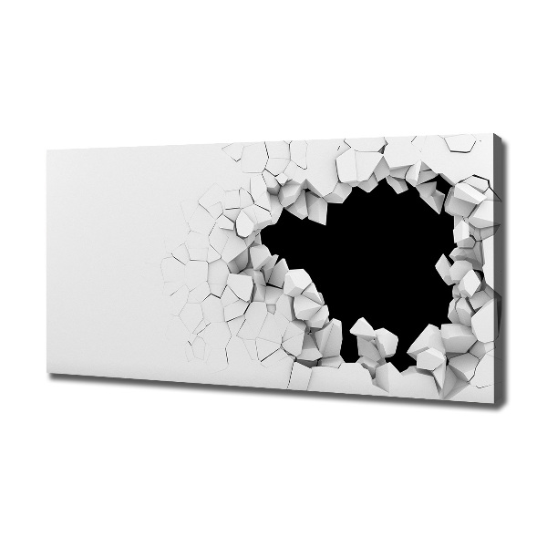 Cuadro canvas moderno de gran formato horizontal Agujero en la pared