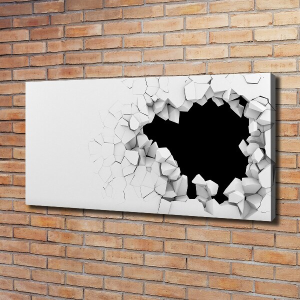 Cuadro canvas moderno de gran formato horizontal Agujero en la pared