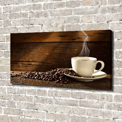 Fotocuadro en lienzo de alta calidad horizontal Una taza de café