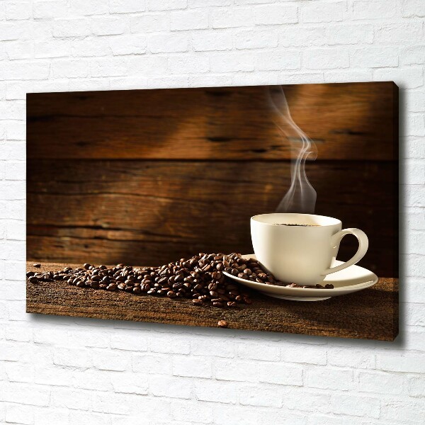 Fotocuadro en lienzo de alta calidad horizontal Una taza de café