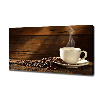 Fotocuadro en lienzo de alta calidad horizontal Una taza de café