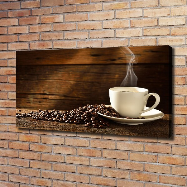 Fotocuadro en lienzo de alta calidad horizontal Una taza de café