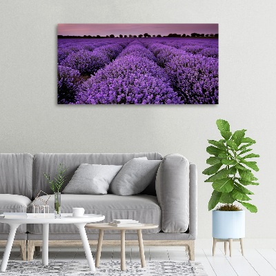 Cuadro canvas con impresión uv duradera horizontal campo de lavanda