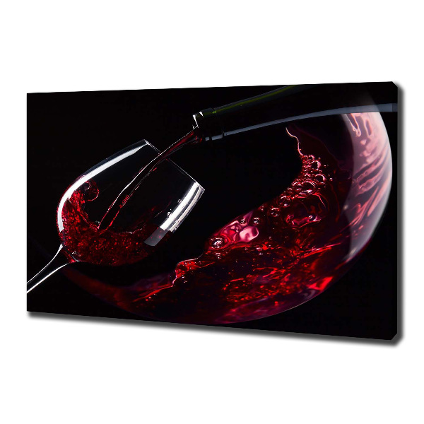 Cuadro canvas con impresión uv duradera horizontal Vino tinto