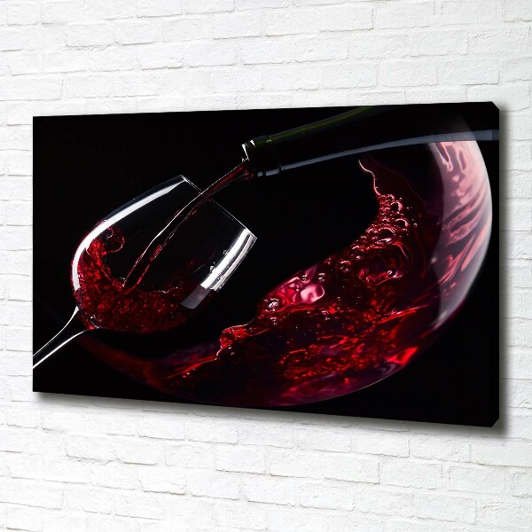 Cuadro canvas con impresión uv duradera horizontal Vino tinto