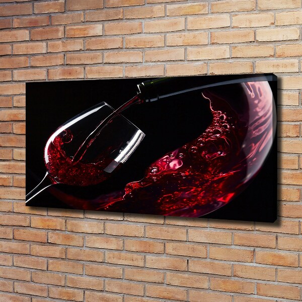Cuadro canvas con impresión uv duradera horizontal Vino tinto
