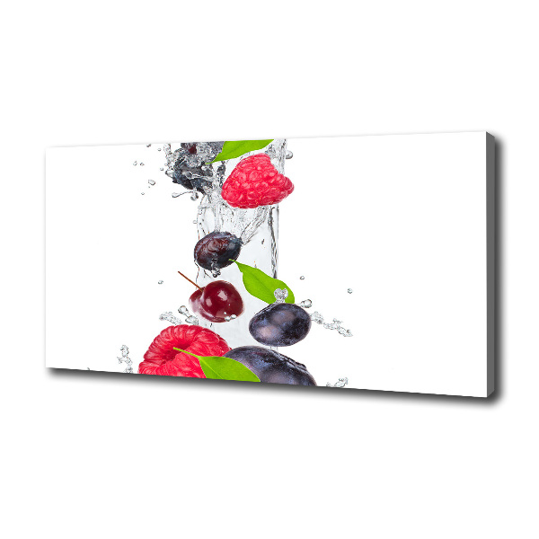 Cuadro canvas moderno de gran formato horizontal Fruta y agua