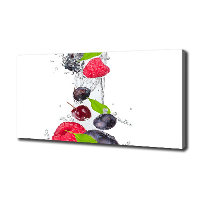 Cuadro canvas moderno de gran formato horizontal Fruta y agua