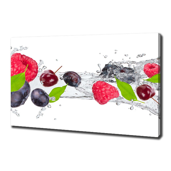 Cuadro canvas moderno de gran formato horizontal Fruta y agua