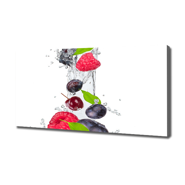 Cuadro canvas moderno de gran formato horizontal Fruta y agua