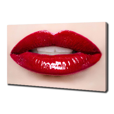 Cuadro canvas moderno de gran formato horizontal labios rojos