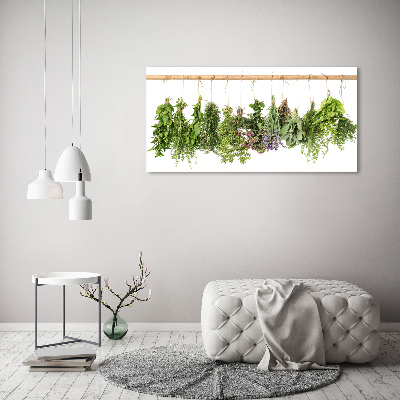 Cuadro canvas con impresión uv duradera horizontal Hierbas en una cuerda