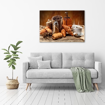 Cuadro canvas moderno de gran formato horizontal Desayuno