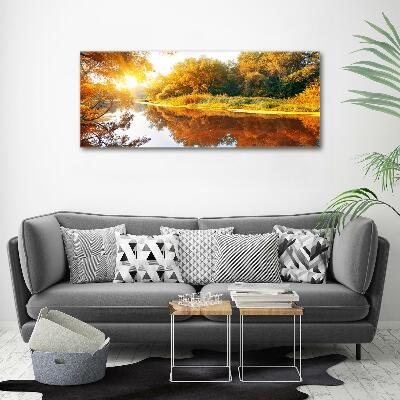 Cuadro canvas con impresión uv duradera horizontal Río en otoño