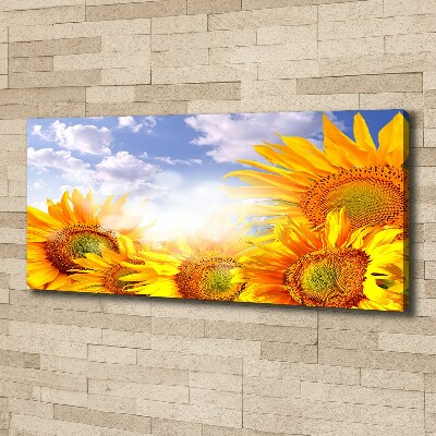 Fotocuadro en lienzo de alta calidad horizontal Girasoles