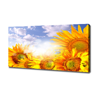 Fotocuadro en lienzo de alta calidad horizontal Girasoles