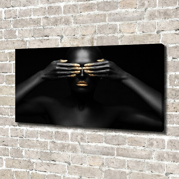 Cuadro canvas moderno de gran formato horizontal Mujer de negro