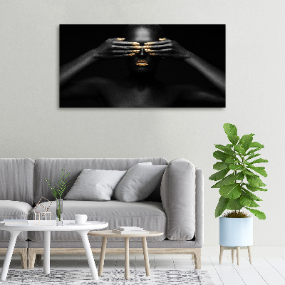 Cuadro canvas moderno de gran formato horizontal Mujer de negro