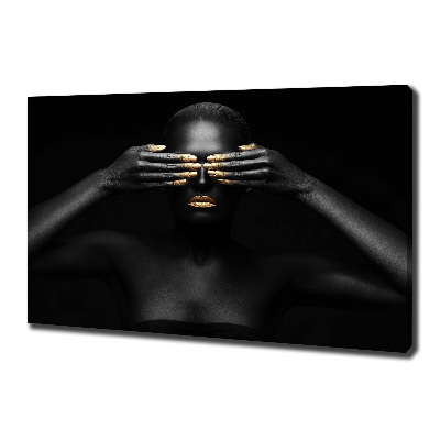 Cuadro canvas moderno de gran formato horizontal Mujer de negro