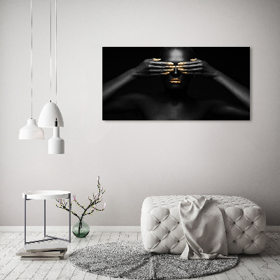 Cuadro canvas moderno de gran formato horizontal Mujer de negro