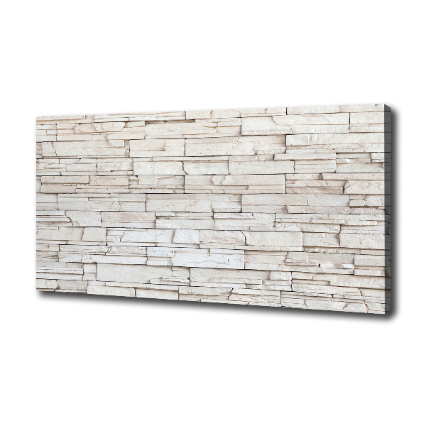 Cuadro canvas con impresión uv duradera horizontal Muro de piedra blanca
