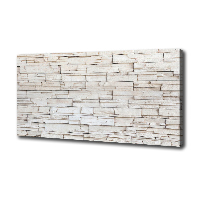 Cuadro canvas con impresión uv duradera horizontal Muro de piedra blanca