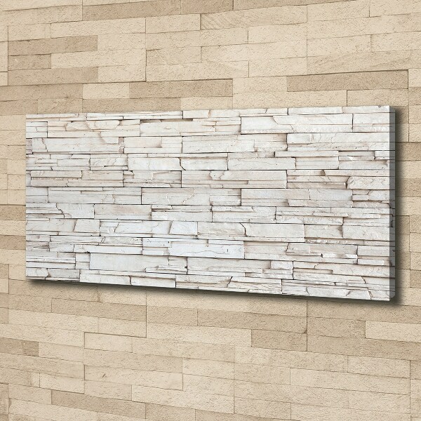 Cuadro canvas con impresión uv duradera horizontal Muro de piedra blanca