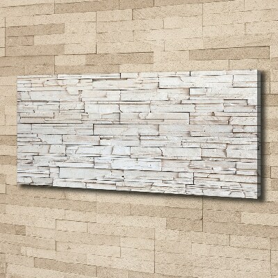 Cuadro canvas con impresión uv duradera horizontal Muro de piedra blanca