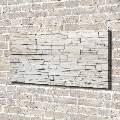 Cuadro canvas con impresión uv duradera horizontal Muro de piedra blanca