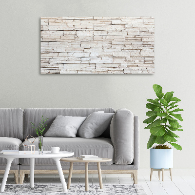 Cuadro canvas con impresión uv duradera horizontal Muro de piedra blanca