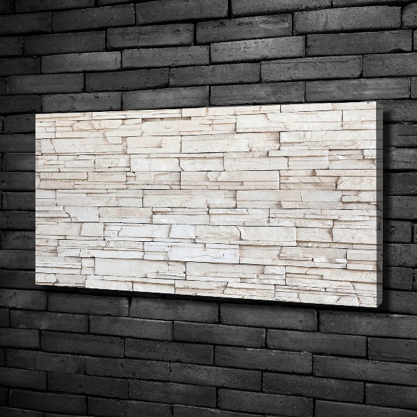 Cuadro canvas con impresión uv duradera horizontal Muro de piedra blanca