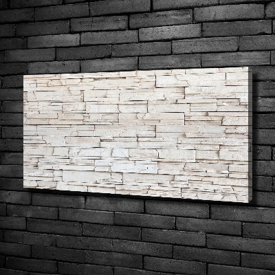Cuadro canvas con impresión uv duradera horizontal Muro de piedra blanca