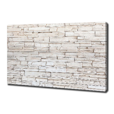 Cuadro canvas con impresión uv duradera horizontal Muro de piedra blanca