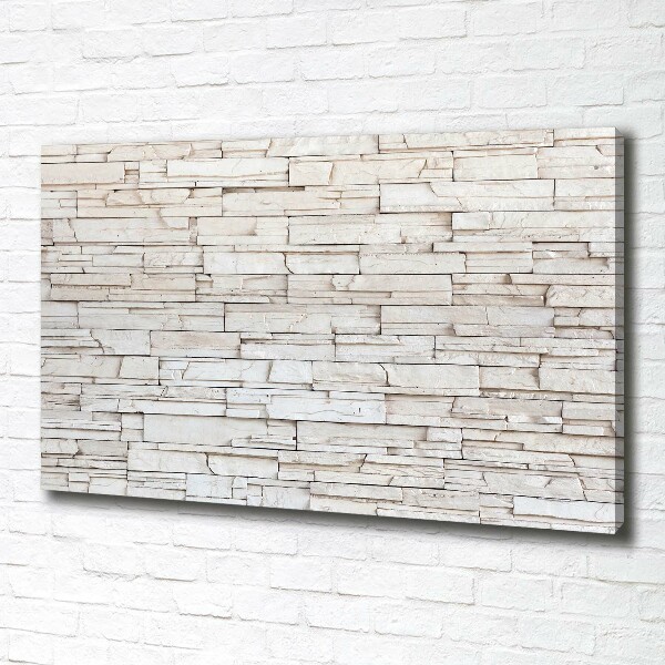 Cuadro canvas con impresión uv duradera horizontal Muro de piedra blanca