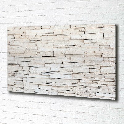 Cuadro canvas con impresión uv duradera horizontal Muro de piedra blanca