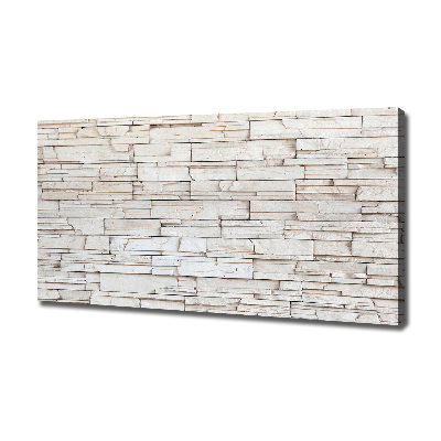 Cuadro canvas con impresión uv duradera horizontal Muro de piedra blanca