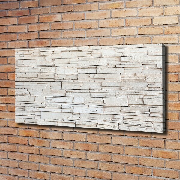Cuadro canvas con impresión uv duradera horizontal Muro de piedra blanca