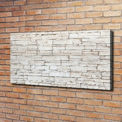 Cuadro canvas con impresión uv duradera horizontal Muro de piedra blanca