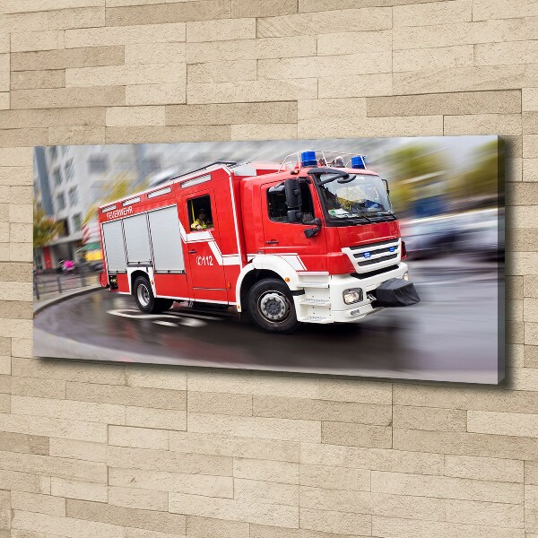 Cuadro canvas con impresión uv duradera horizontal camión de bomberos