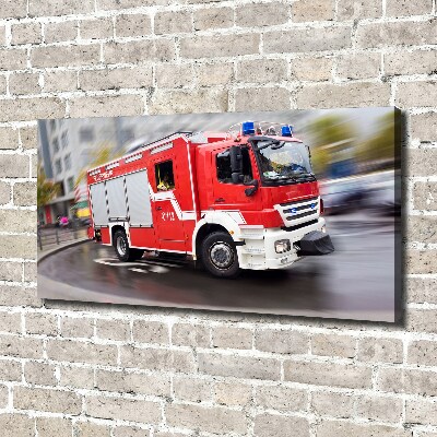Cuadro canvas con impresión uv duradera horizontal camión de bomberos